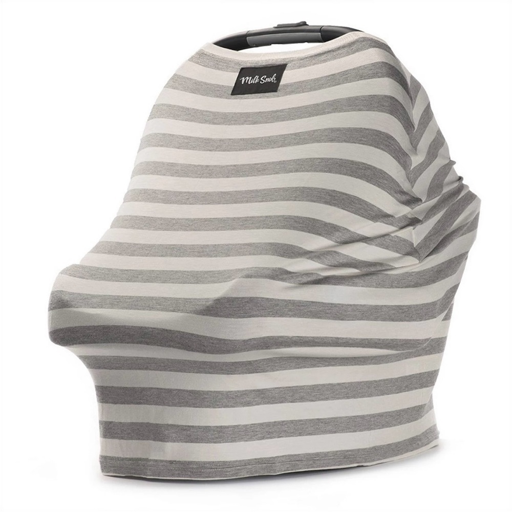 Milk Snob 5-in-1 Nursing & Car Seat Cover in Gray Stripe